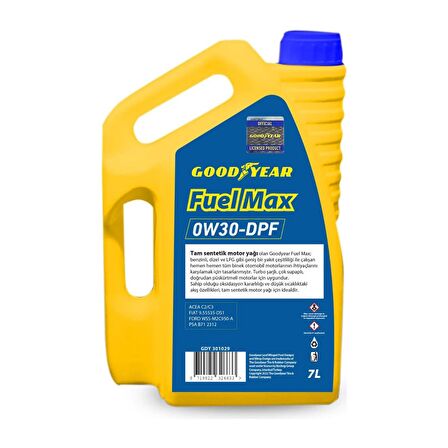 Goodyear Fuel Max 0W-30 Tam Sentetik 7 lt DPF Dizel Motor Yağı 